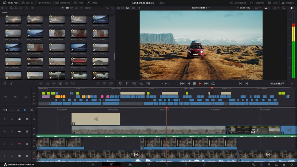 DaVinci Resolve من أدوات المونتاج المجانية