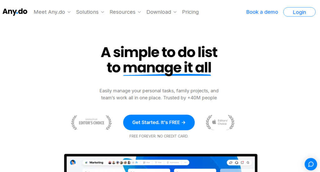 Any.do برنامج لتنظيم المهام اليومية