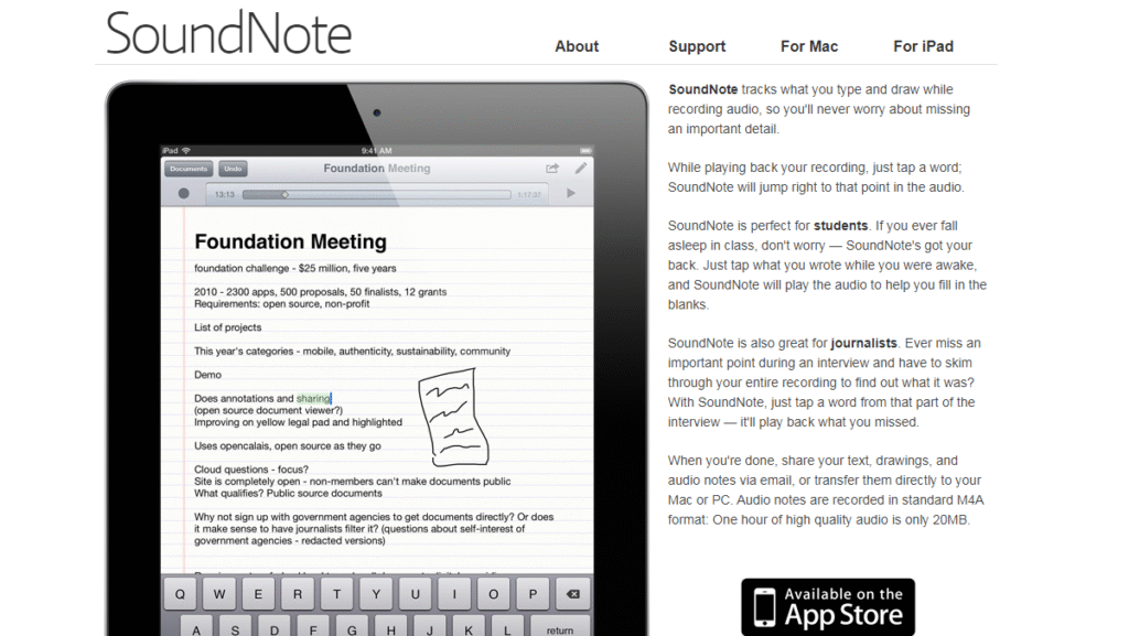 SoundNote أفضل تطبيق للدراسة