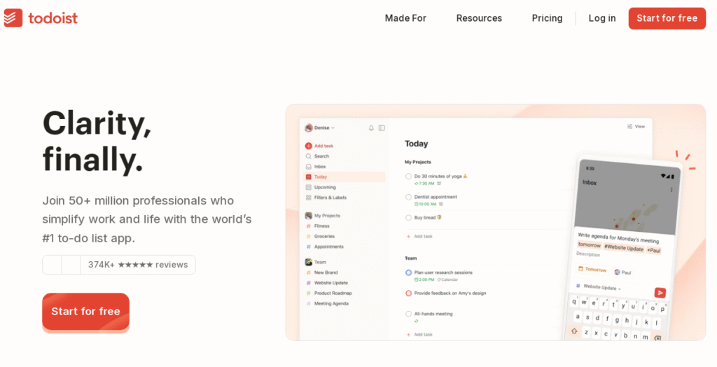 Todoist برنامج لتنظيم المهام اليومية